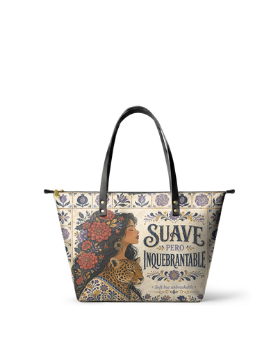 "Suave pero inquebrantable" ver.8 Leather Tote Bag