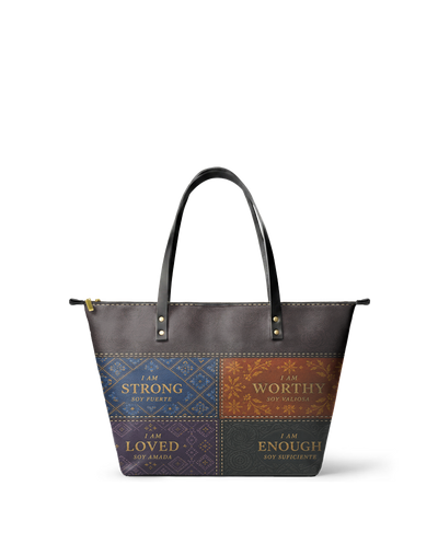 "BILINGÜE" ver.1 Leather Tote Bag