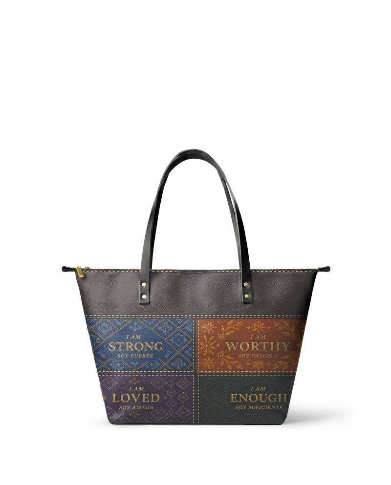 "BILINGÜE" ver.1 Leather Tote Bag