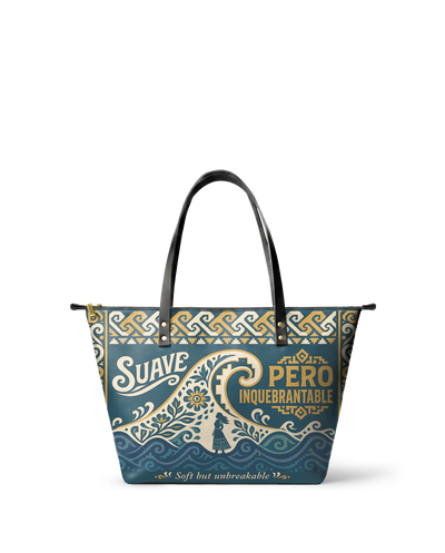 "Suave pero inquebrantable" ver.3 Leather Tote Bag