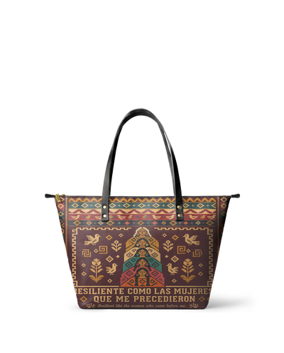 "Resiliente como las mujeres que me precedieron" ver.3 Leather Tote Bag