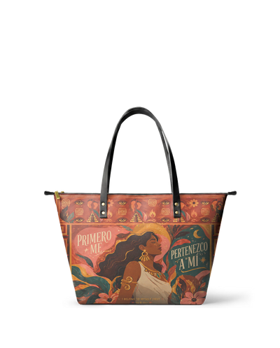 "Primero me pertenezco a mí" ver.2 Leather Tote Bag