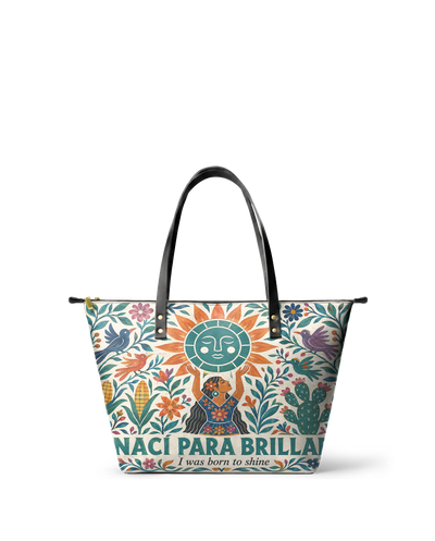 "Nací para brillar" ver.2 Leather Tote Bag
