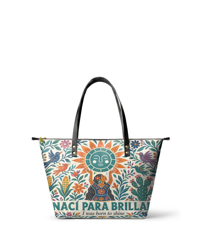 "Nací para brillar" ver.2 Leather Tote Bag