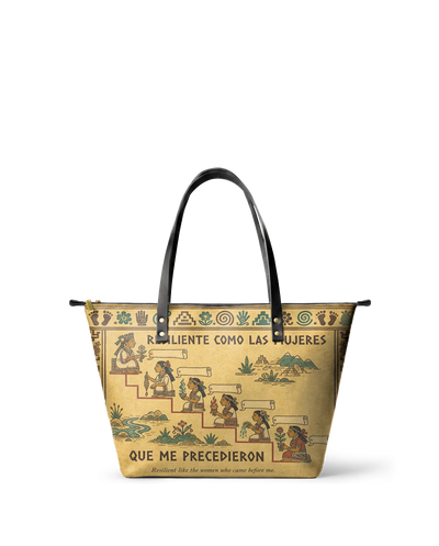 "Resiliente como las mujeres que me precedieron" ver.4 Leather Tote Bag