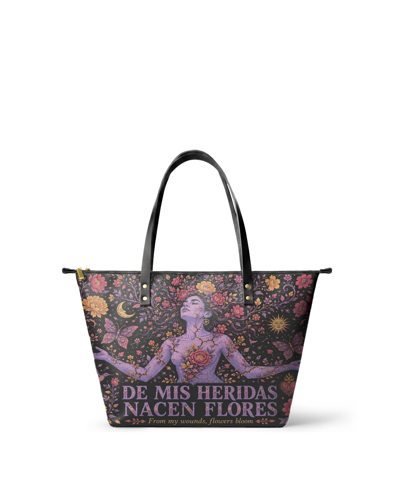 "El dolor me enseñó a ser fuerte" ver.1 Leather Tote Bag