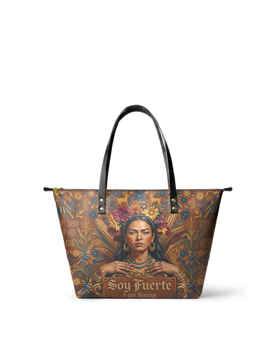 "Soy Fuerte" ver.4 Leather Tote Bag