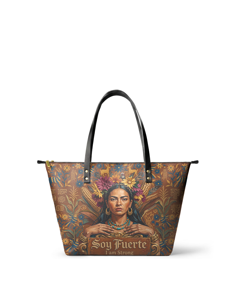 "Soy Fuerte" ver.4 Leather Tote Bag