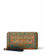 "Educada. Orgullosa. Imparable" ver.1 Long Wallet - front view | Paleta Bags