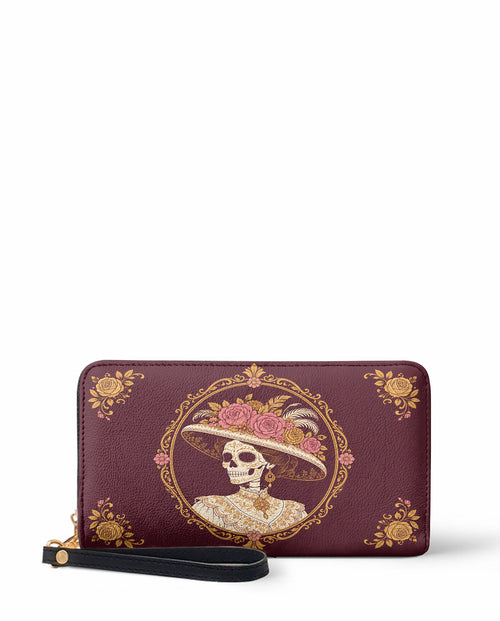 "CALAVERA" Long Wallet - front view | Paleta Bags