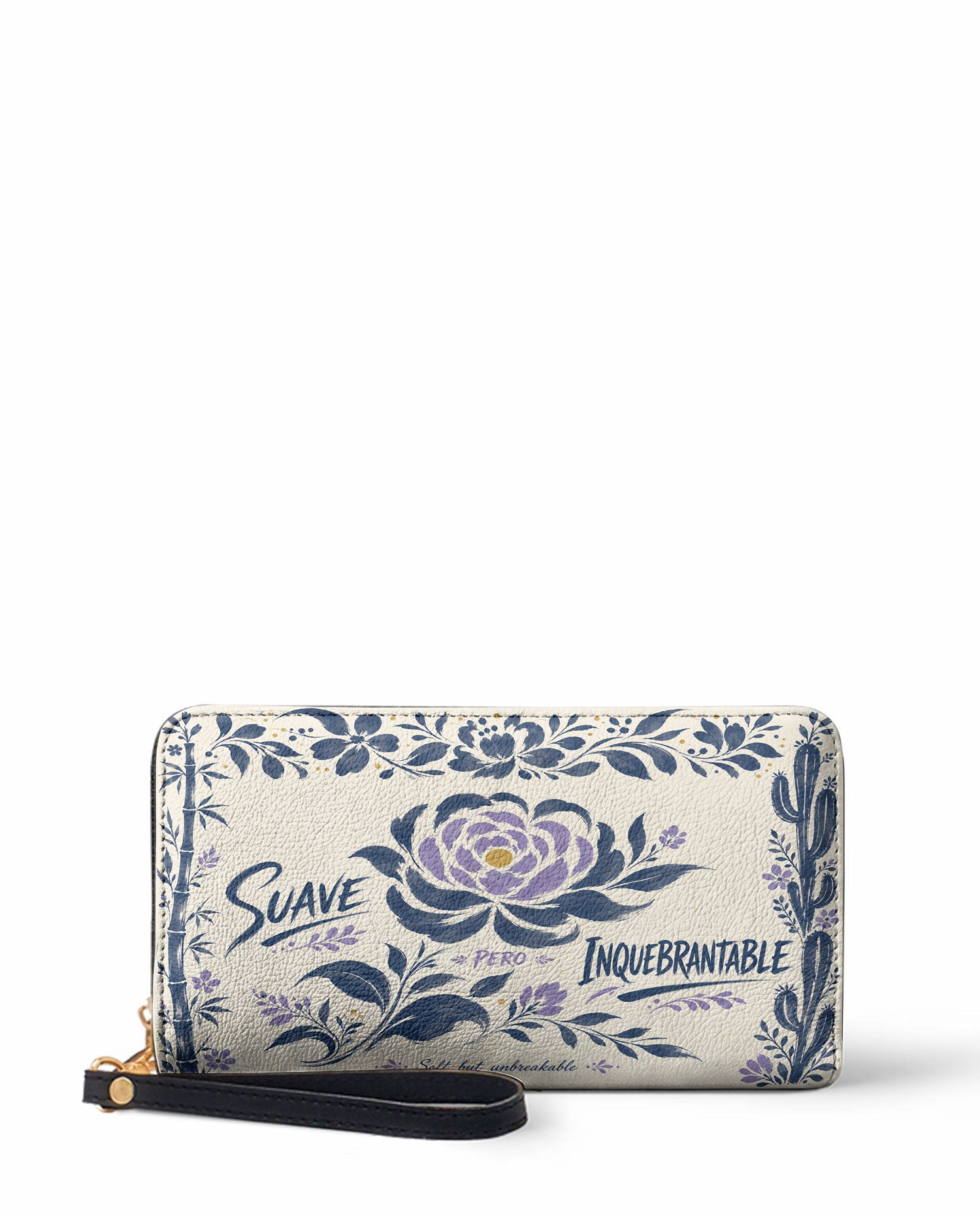 "Suave pero inquebrantable" ver.2 Long Wallet - front view | Paleta Bags