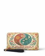 "Soy agua fluyo, me adapto, persisto" ver.5 Long Wallet - front view | Paleta Bags