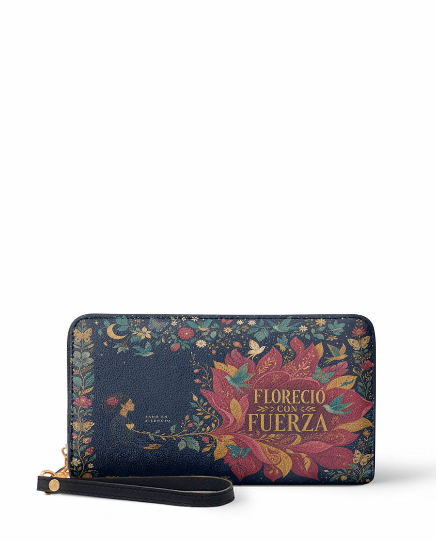 "Sanó en silencio, floreció con fuerza" ver.2 Long Wallet