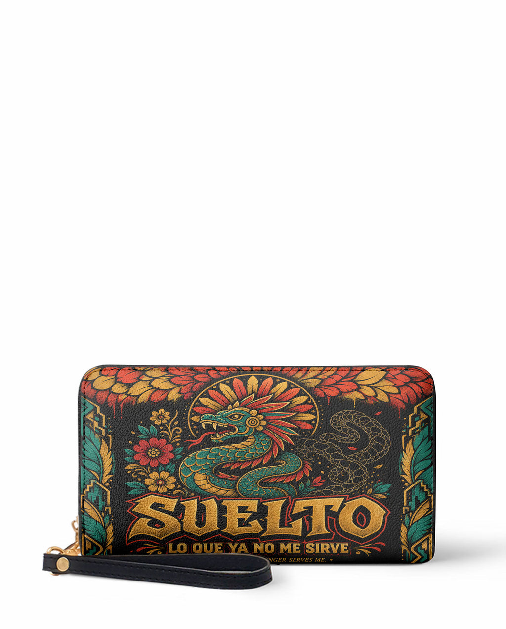 "Suelto lo que ya no me sirve" ver.2 Long Wallet - front view | Paleta Bags