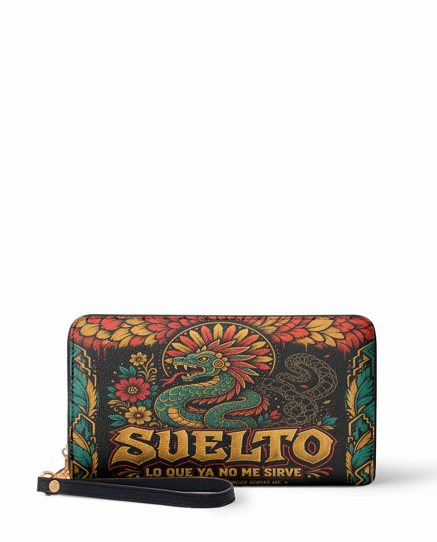 "Suelto lo que ya no me sirve" ver.2 Long Wallet - front view | Paleta Bags