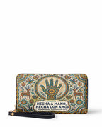"Hecha a mano, hecha con amor" ver.3 Long Wallet - front view | Paleta Bags