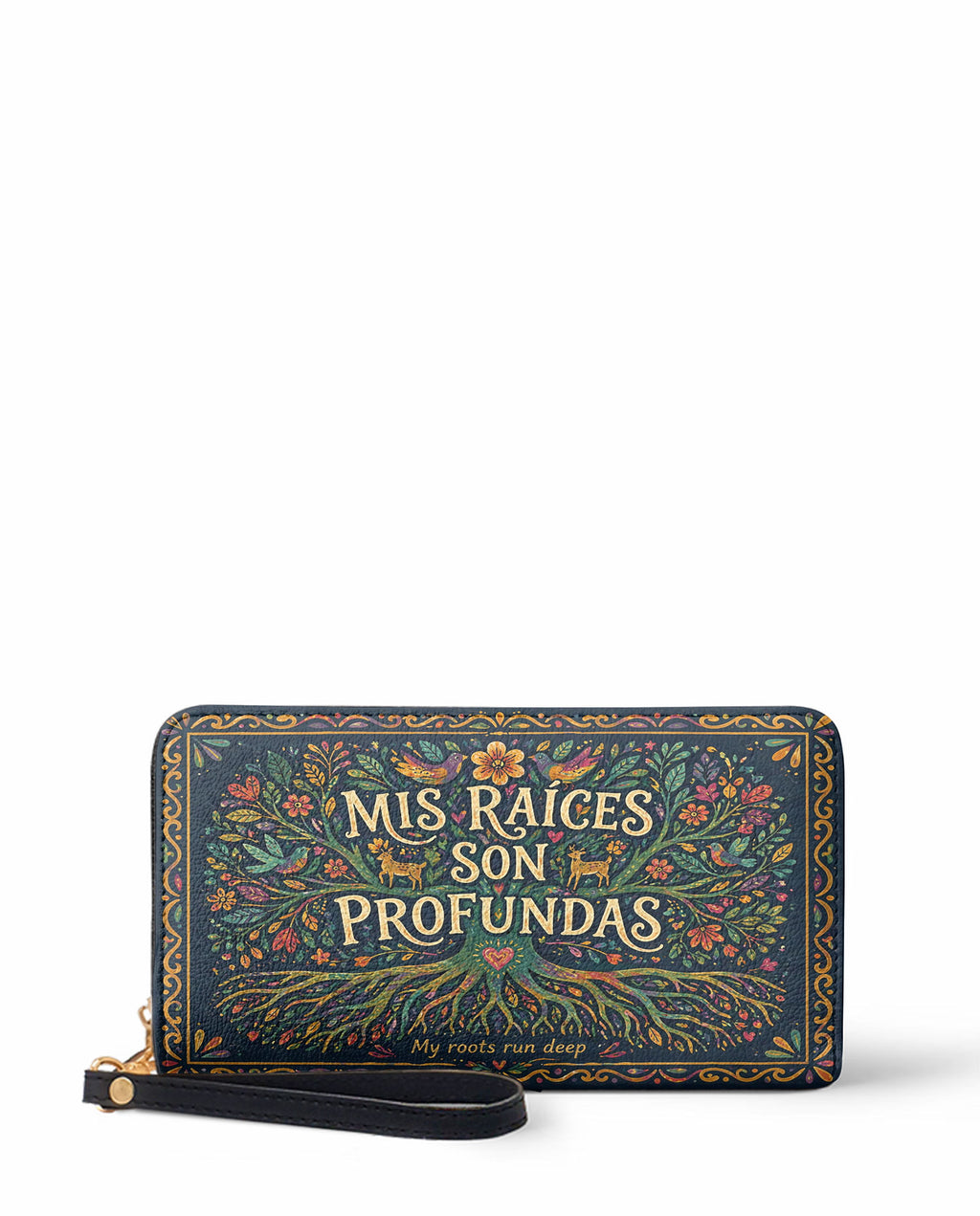 "Mis Raíces son Profundas" ver.4 Long Wallet - front view | Paleta Bags