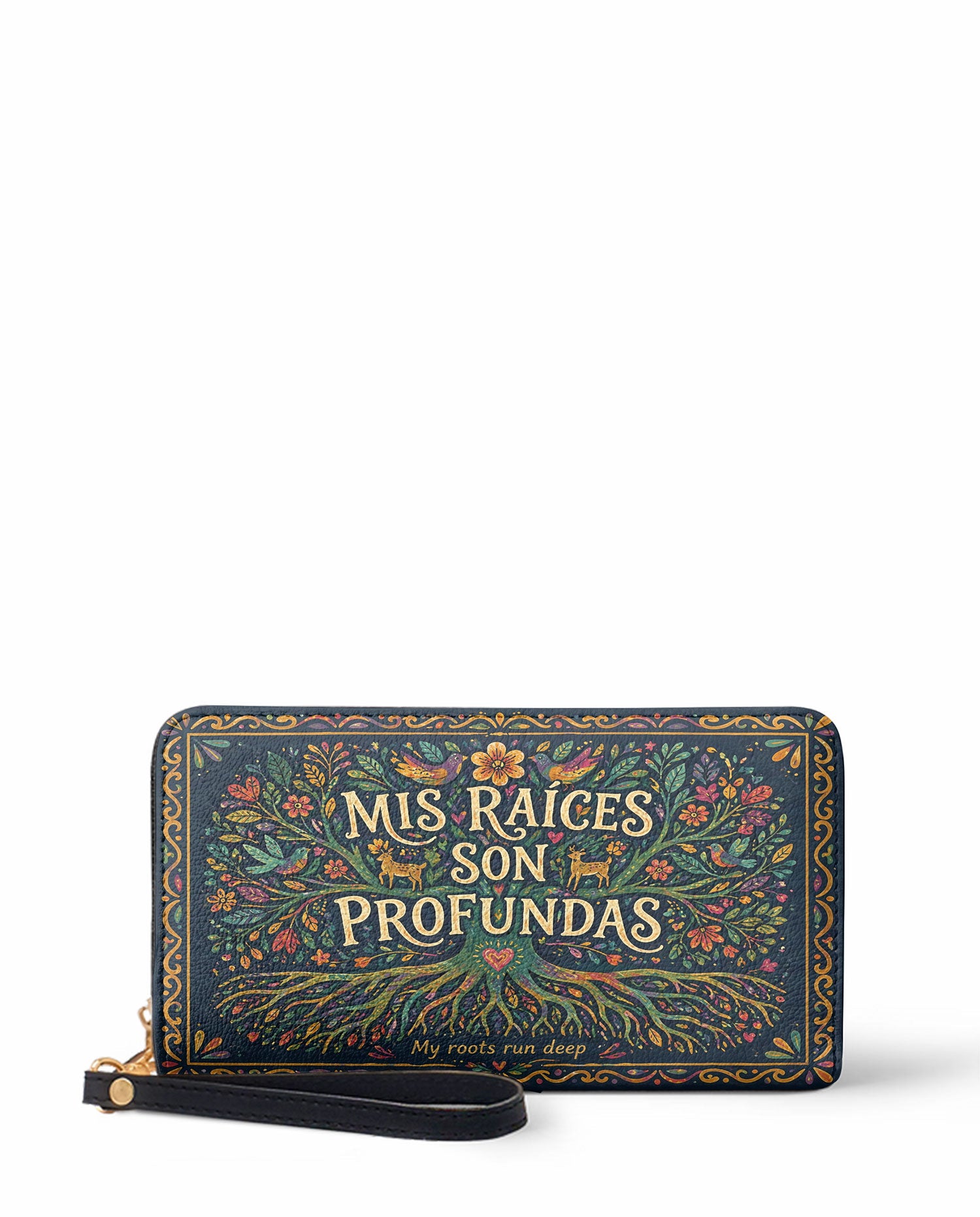 "Mis Raíces son Profundas" ver.4 Long Wallet - front view | Paleta Bags