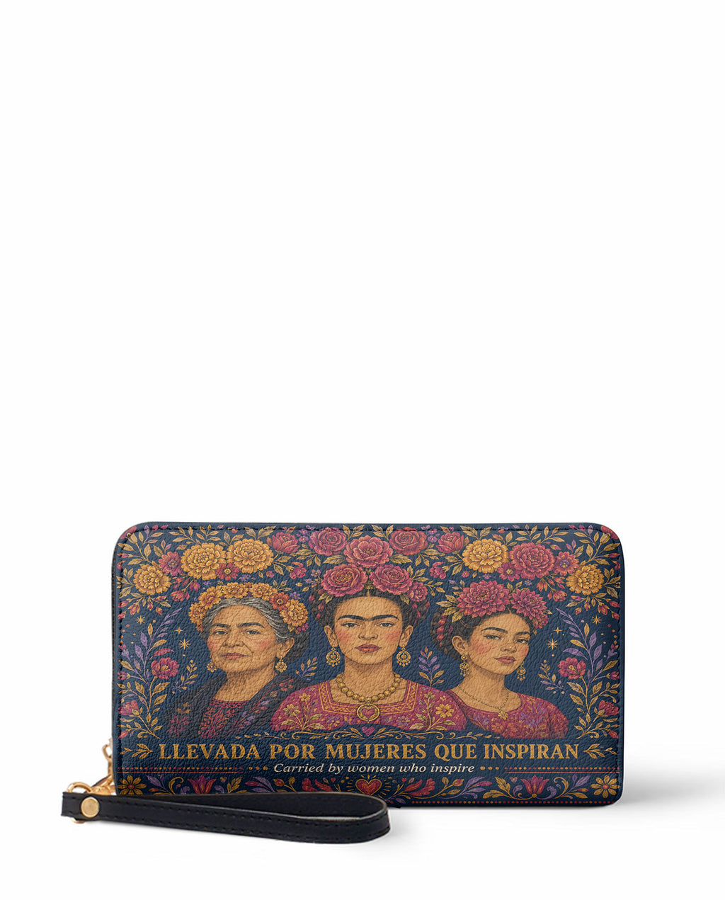 "Llevada por mujeres que inspiran" ver.2 Long Wallet - front view | Paleta Bags
