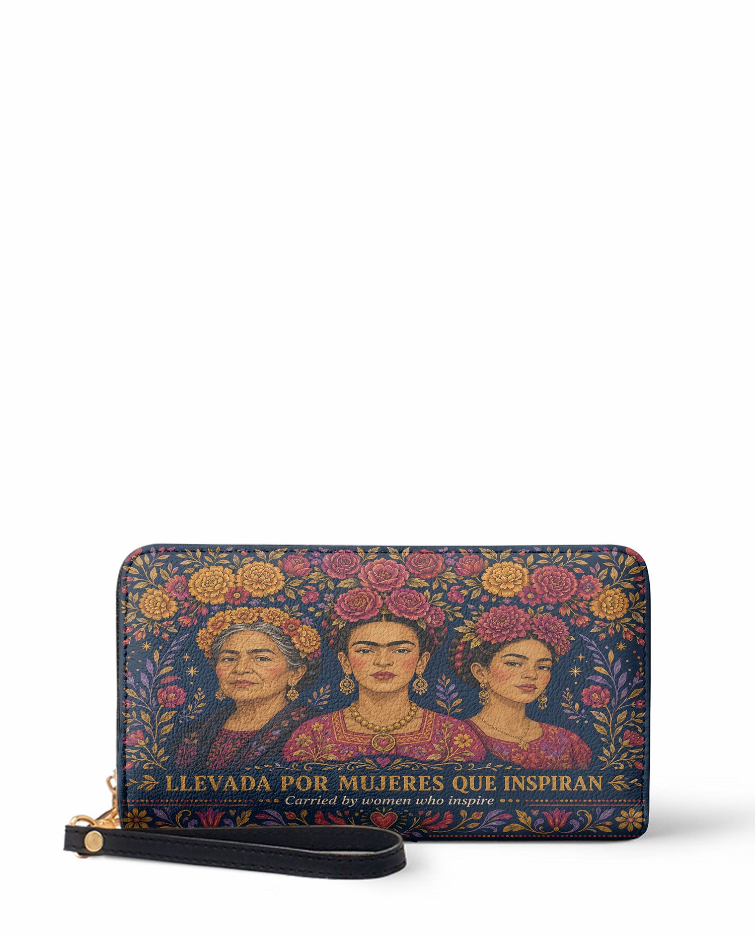 "Llevada por mujeres que inspiran" ver.2 Long Wallet - front view | Paleta Bags