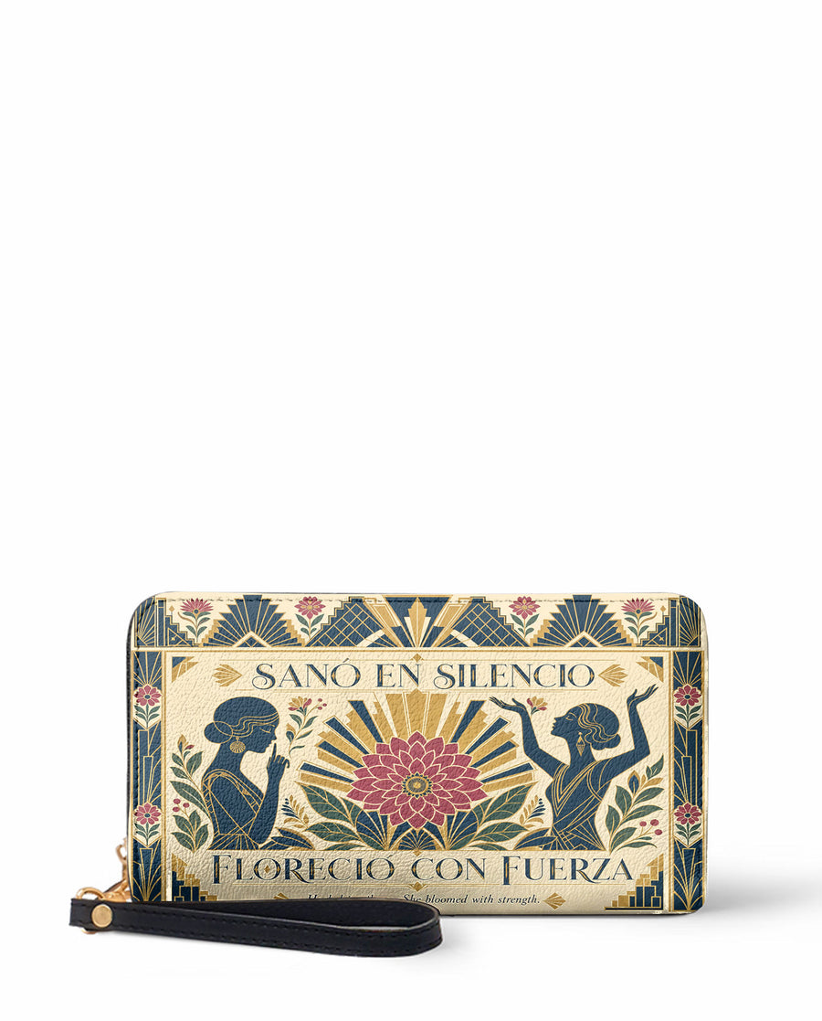 "Sanó en silencio, floreció con fuerza" ver.3 Long Wallet