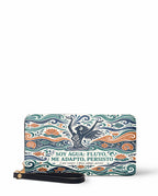 "Soy agua fluyo, me adapto, persisto" ver.1 Long Wallet - front view | Paleta Bags