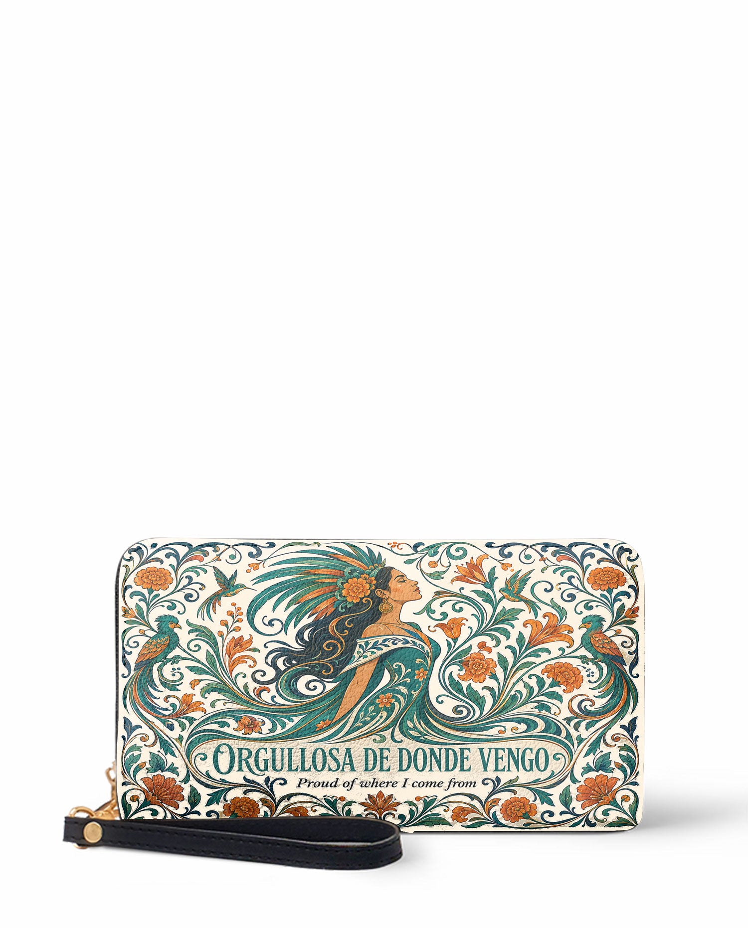 "Orgullosa de donde vengo" ver.3 Long Wallet - front view | Paleta Bags