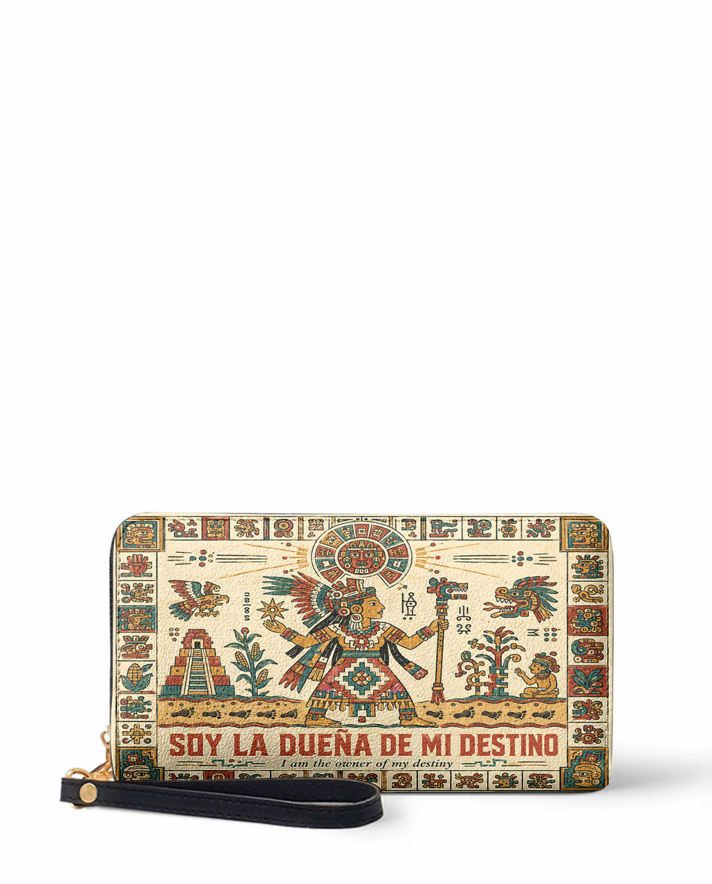 "Soy la dueña de mi destino" ver.3 Long Wallet - front view | Paleta Bags