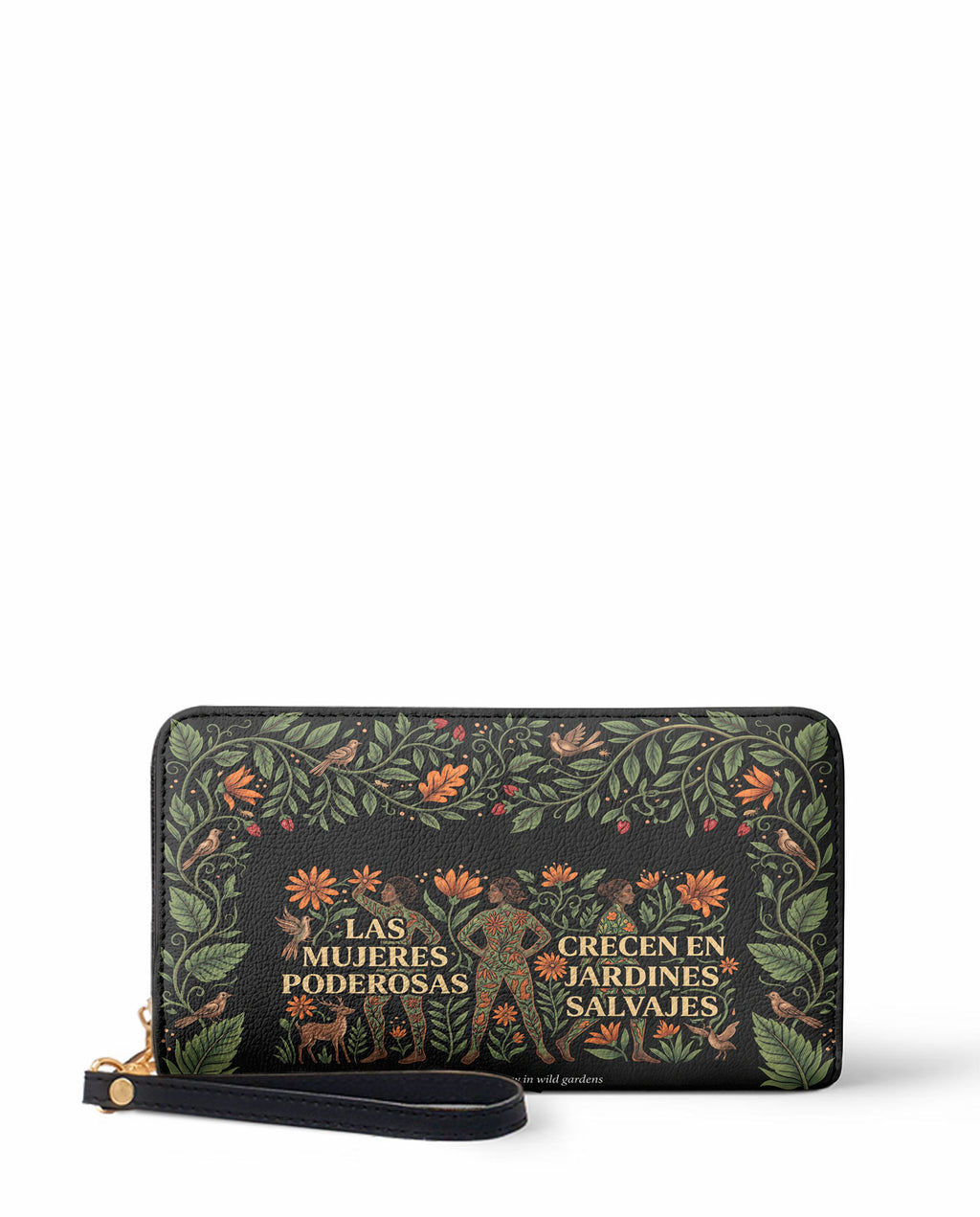"Las mujeres poderosas crecen en jardines salvajes" ver.2 Long Wallet - front view | Paleta Bags