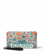 "De mis heridas nacen flores" ver.1 Long Wallet - front view | Paleta Bags