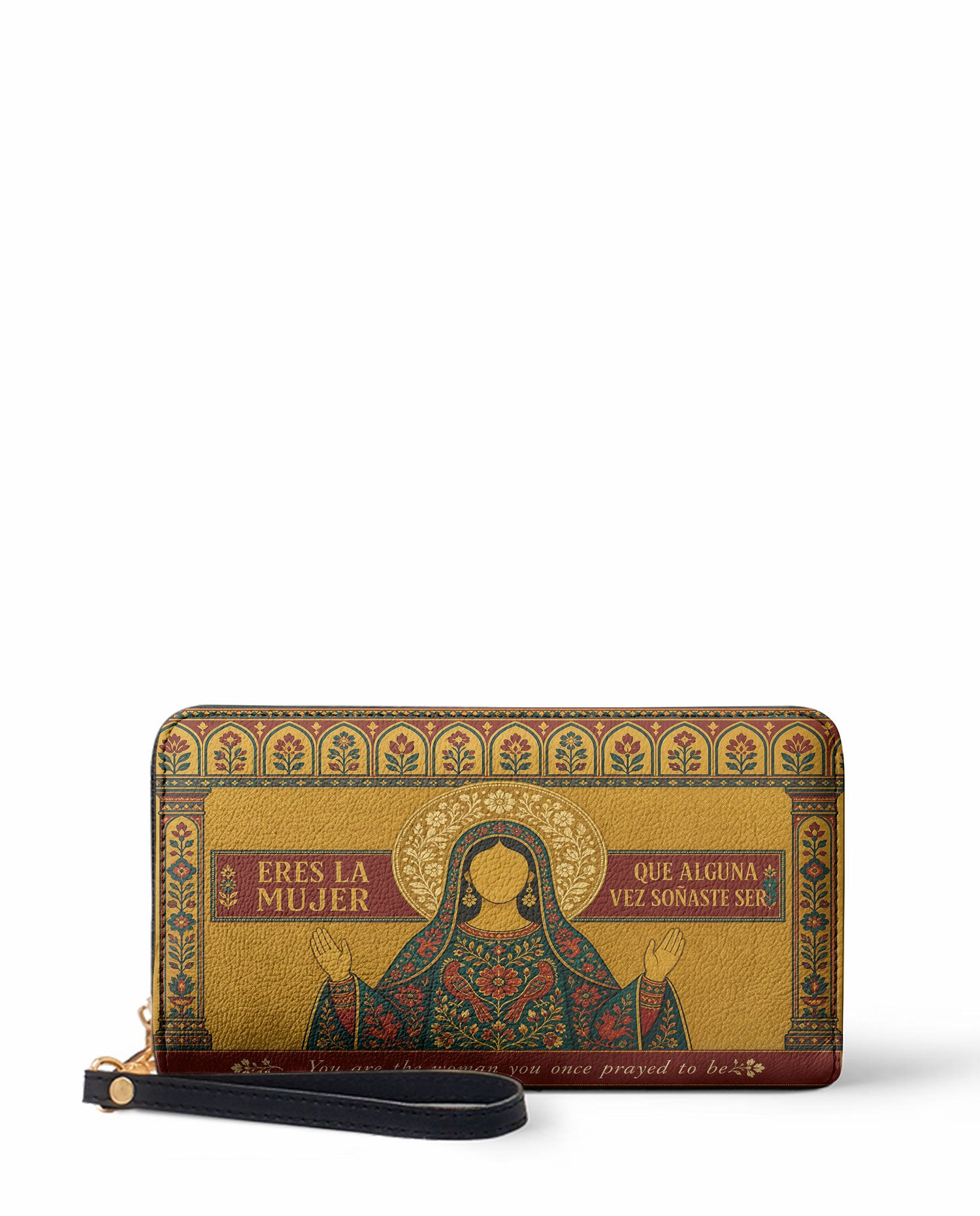 "Eres la mujer que alguna vez soñaste ser" ver.5 Long Wallet - front view | Paleta Bags