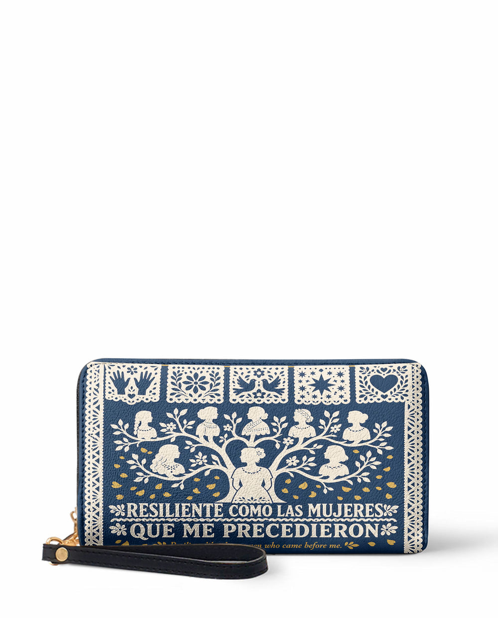 "Resiliente como las mujeres que me precedieron" ver.2 Long Wallet - front view | Paleta Bags