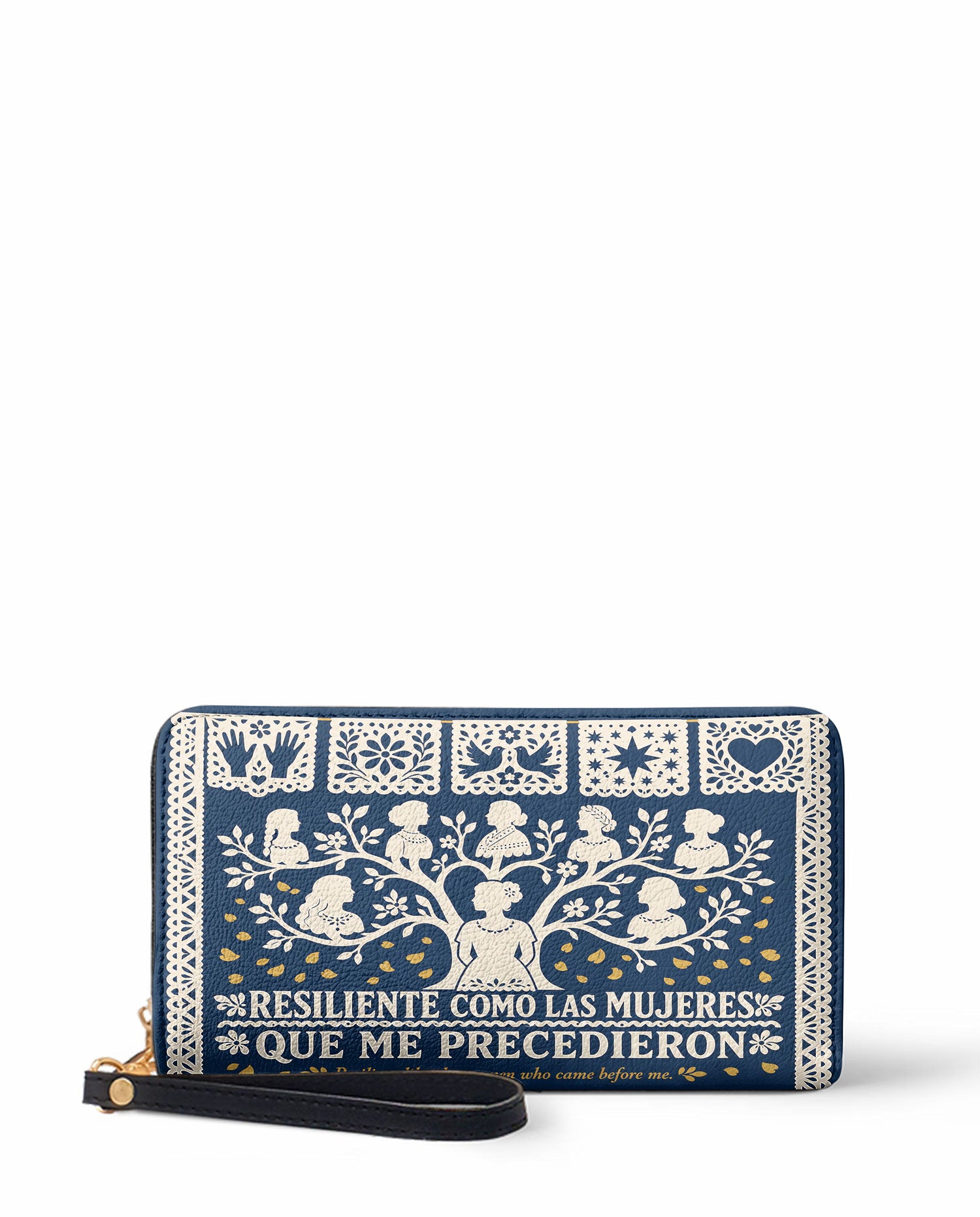 "Resiliente como las mujeres que me precedieron" ver.2 Long Wallet - front view | Paleta Bags