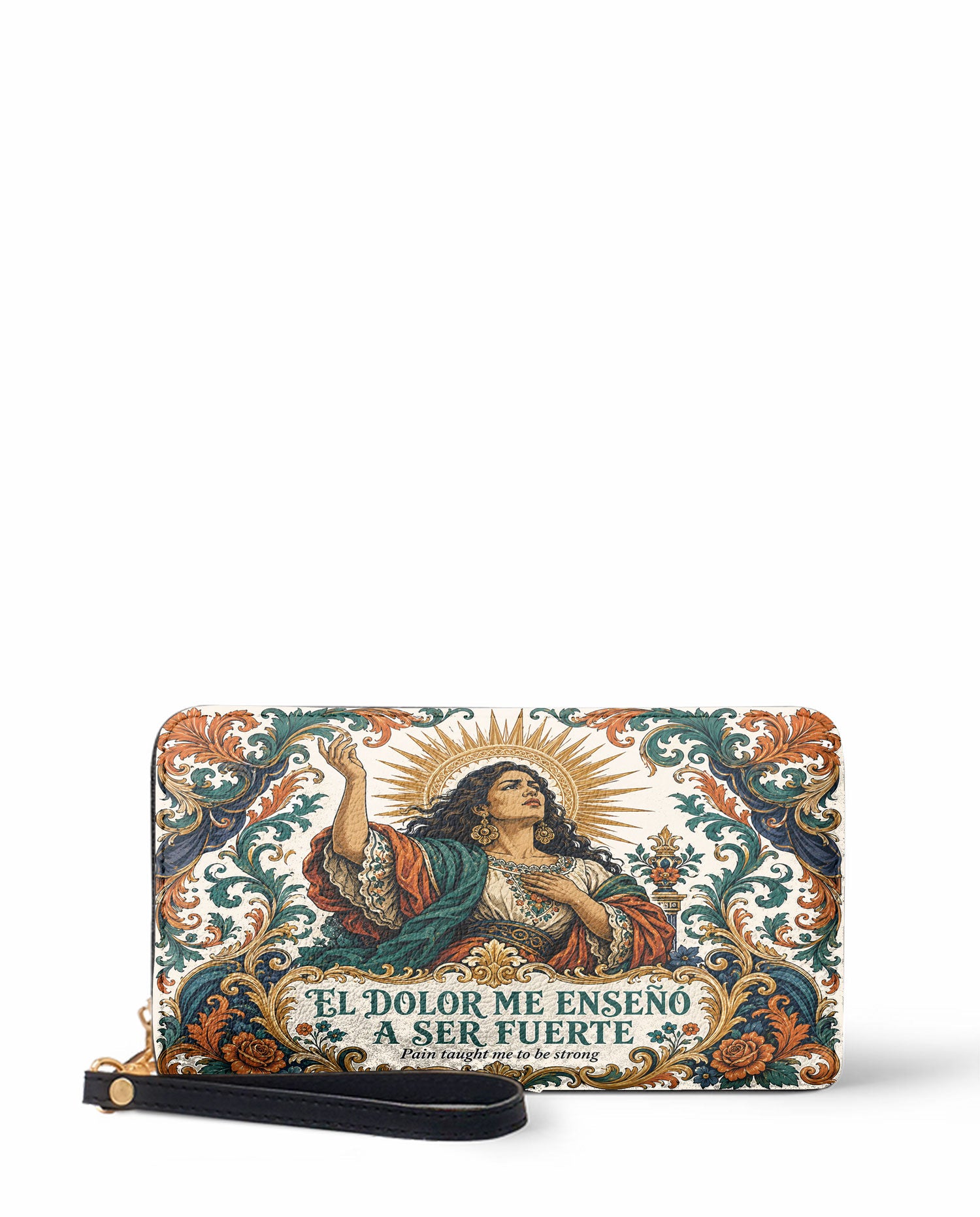 "El dolor me enseñó a ser fuerte" ver.5 Long Wallet - front view | Paleta Bags