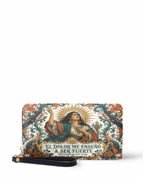 "El dolor me enseñó a ser fuerte" ver.5 Long Wallet - front view | Paleta Bags