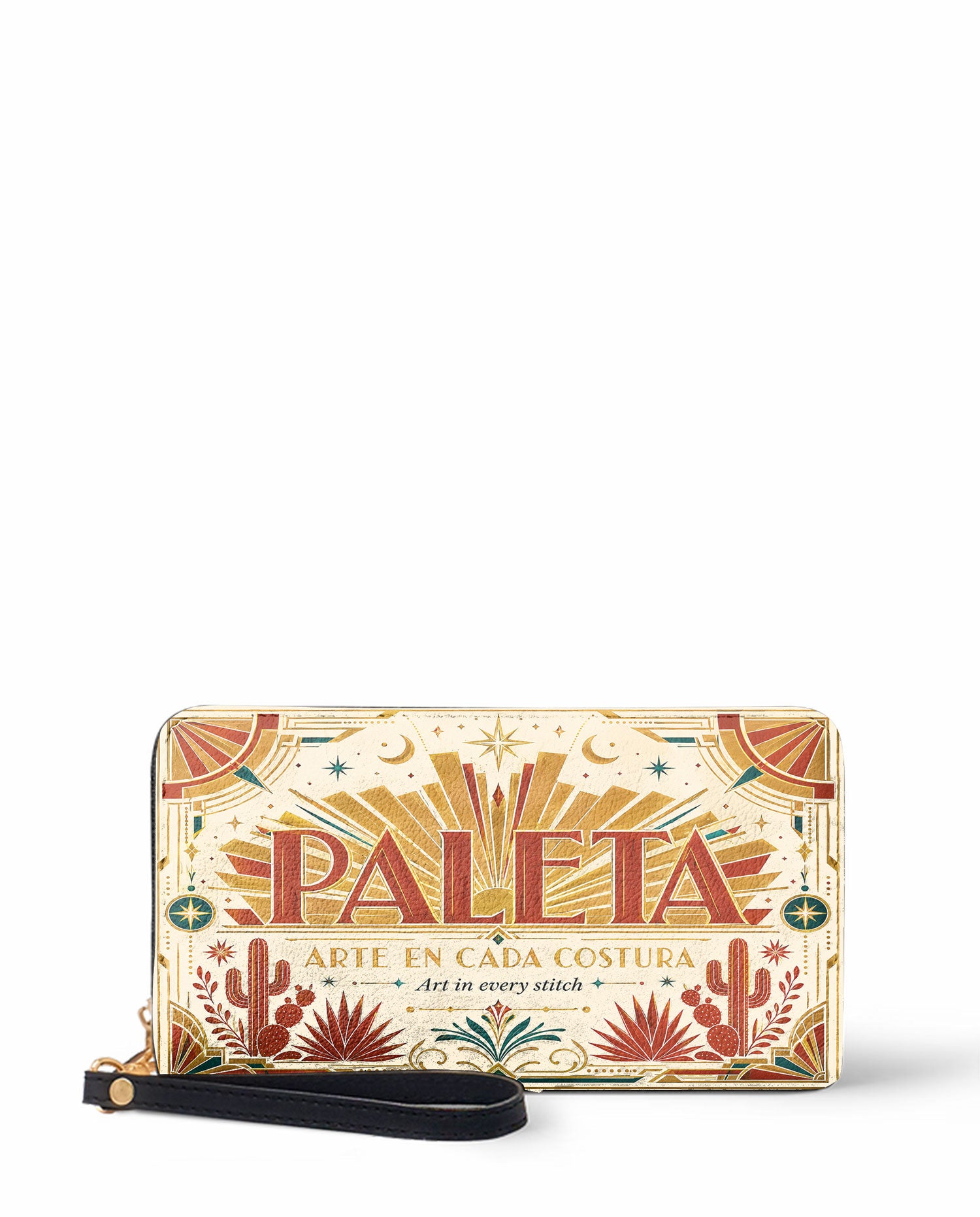"La Paleta — Arte en cada costura" ver.4 Long Wallet - front view | Paleta Bags