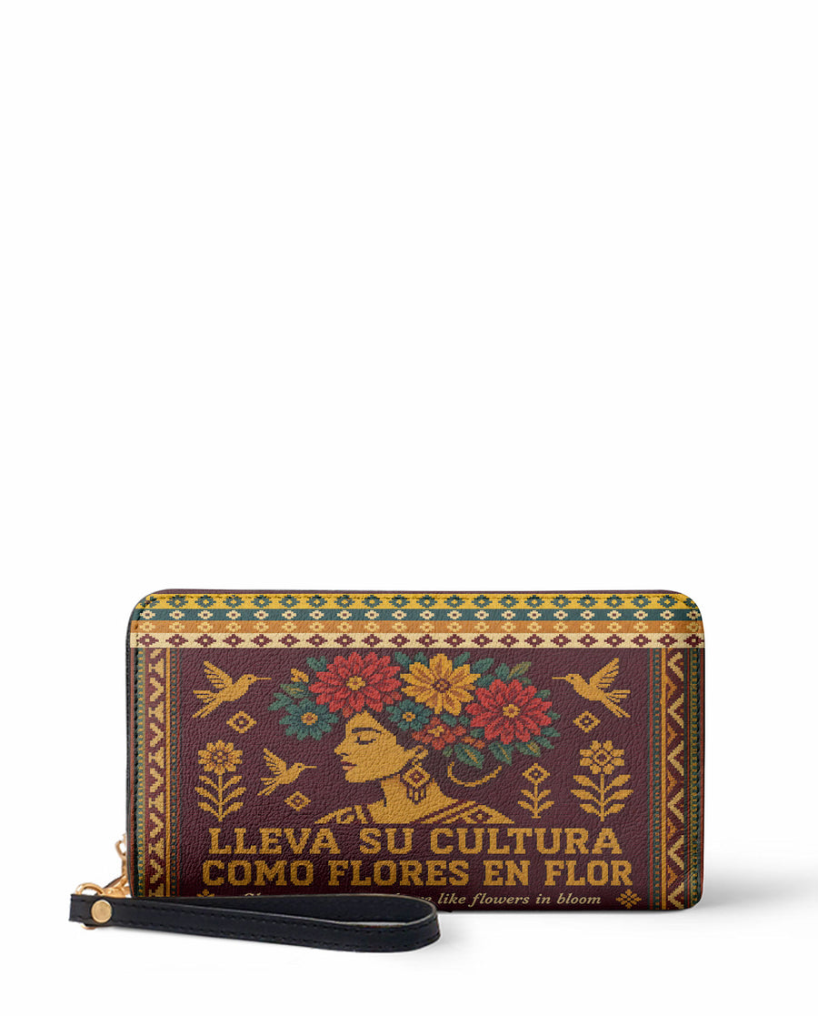 "Lleva su cultura como flores en flor" ver.4 Long Wallet