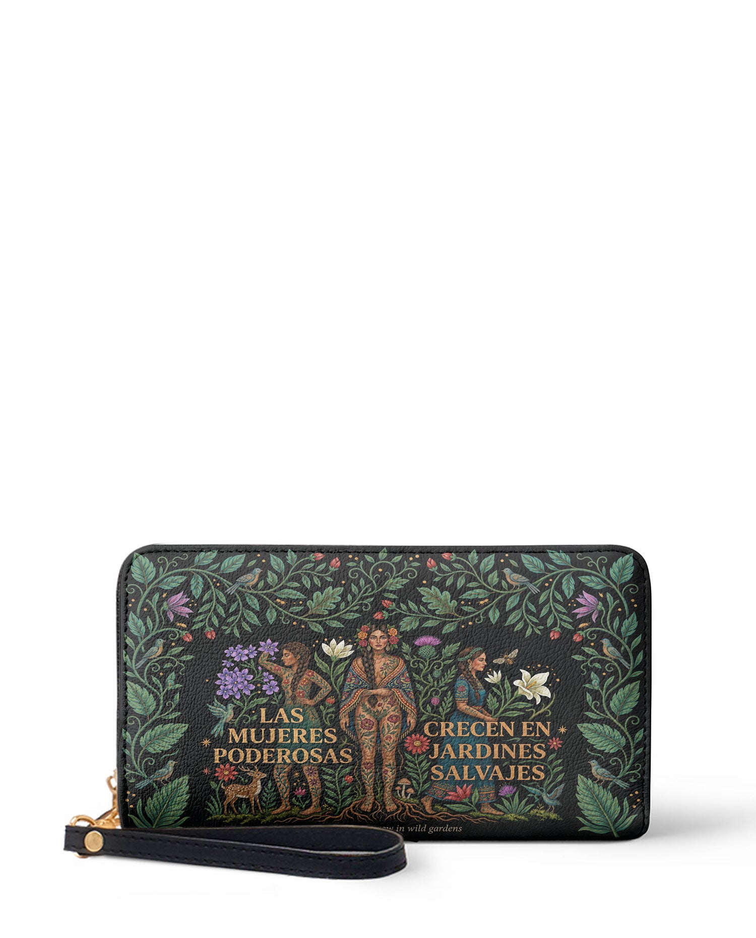 "Las mujeres poderosas crecen en jardines salvajes" ver.1 Long Wallet - front view | Paleta Bags