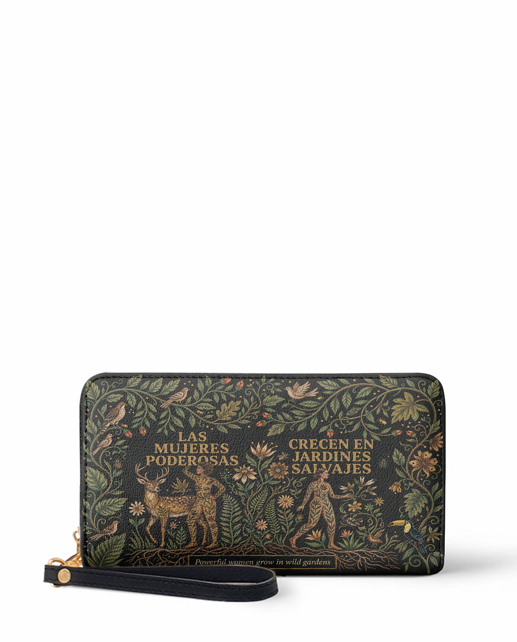 "Las mujeres poderosas crecen en jardines salvajes" ver.3 Long Wallet - front view | Paleta Bags