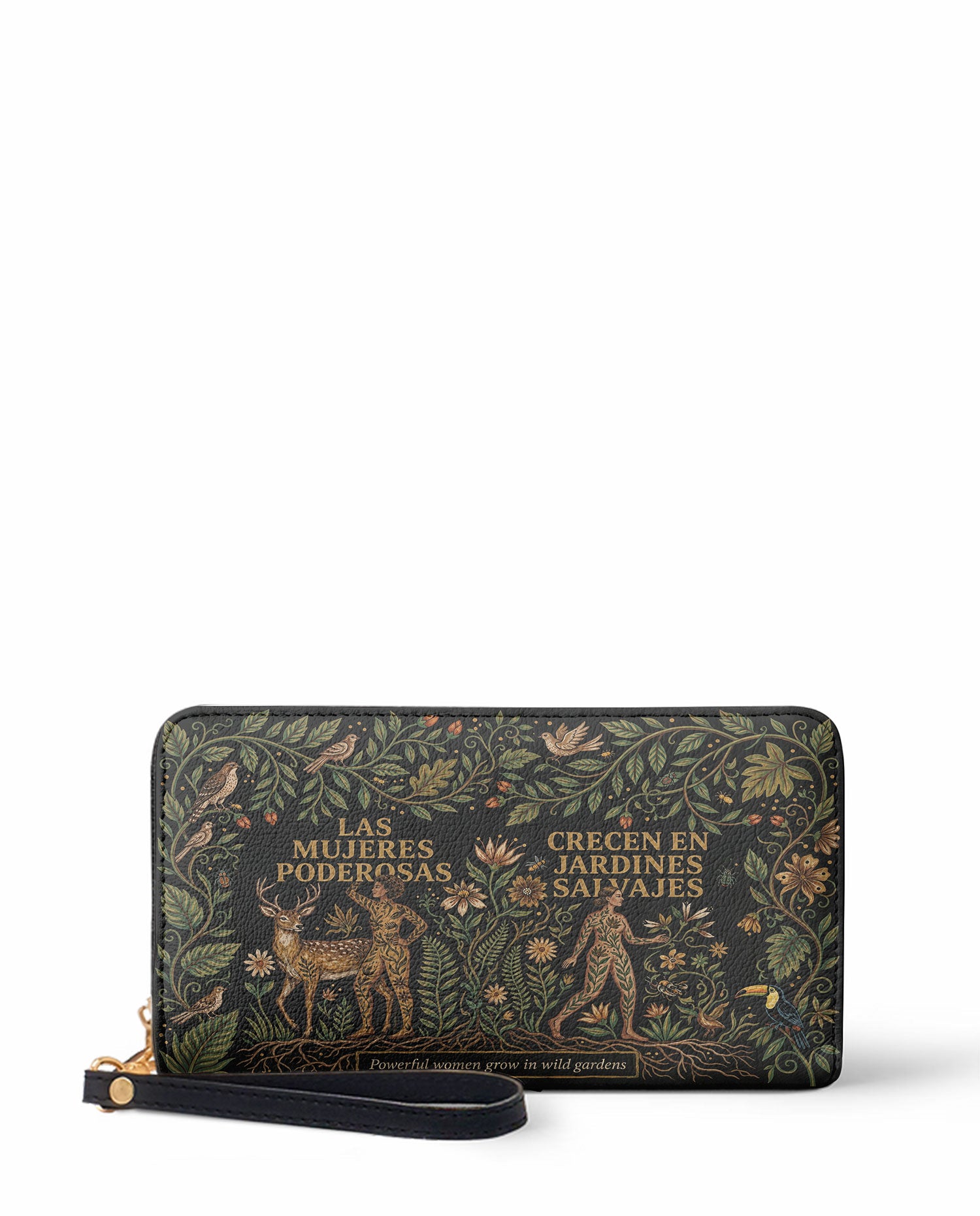 "Las mujeres poderosas crecen en jardines salvajes" ver.3 Long Wallet - front view | Paleta Bags