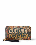 "Mi cultura es mi fortaleza" ver.1 Long Wallet - front view | Paleta Bags