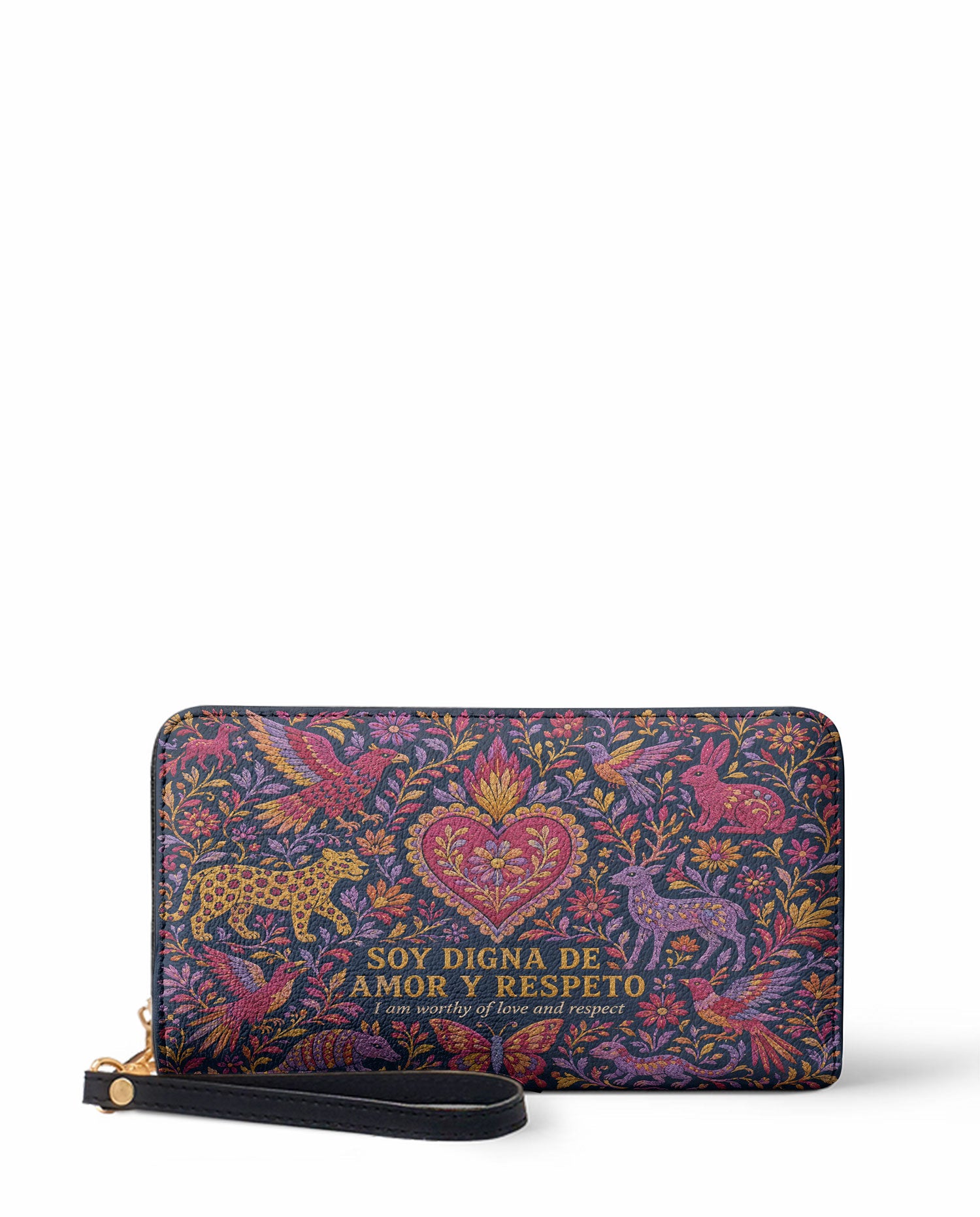 "Otomi Wild Embroidery" ver.2 Long Wallet - front view | Paleta Bags