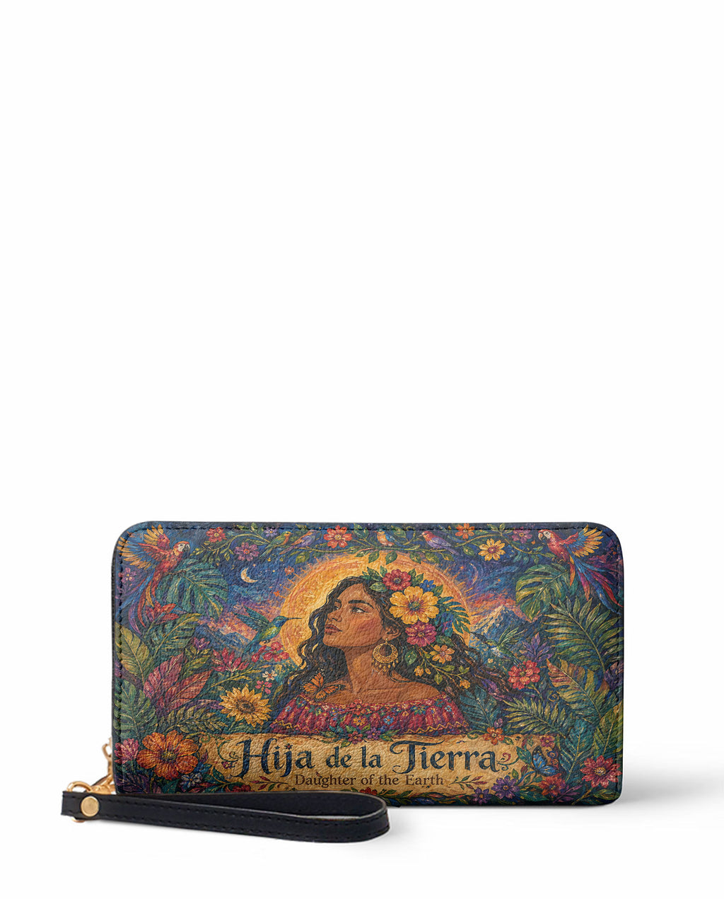 "Soy hija de la tierra" ver.4 Long Wallet - front view | Paleta Bags