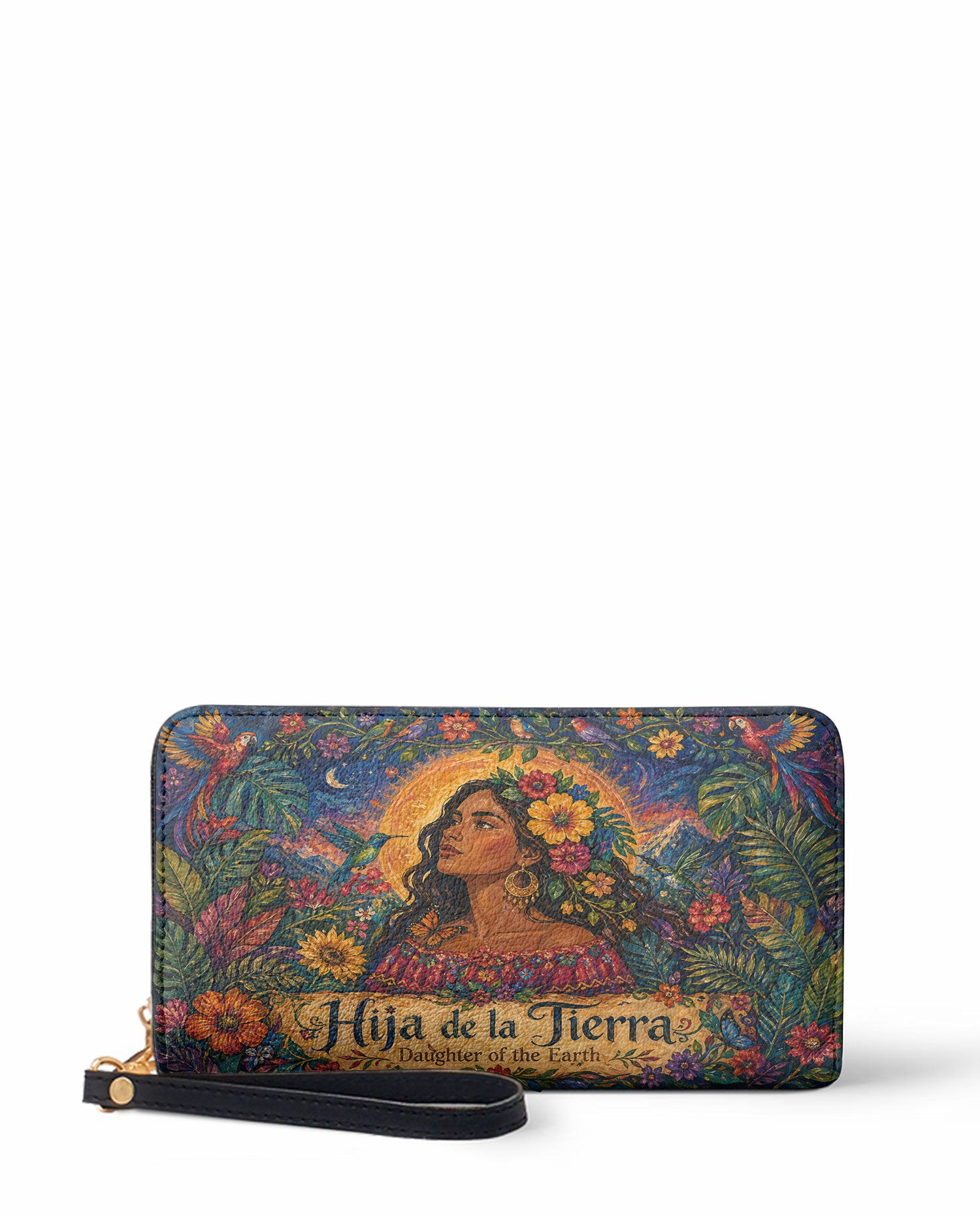 "Soy hija de la tierra" ver.4 Long Wallet - front view | Paleta Bags