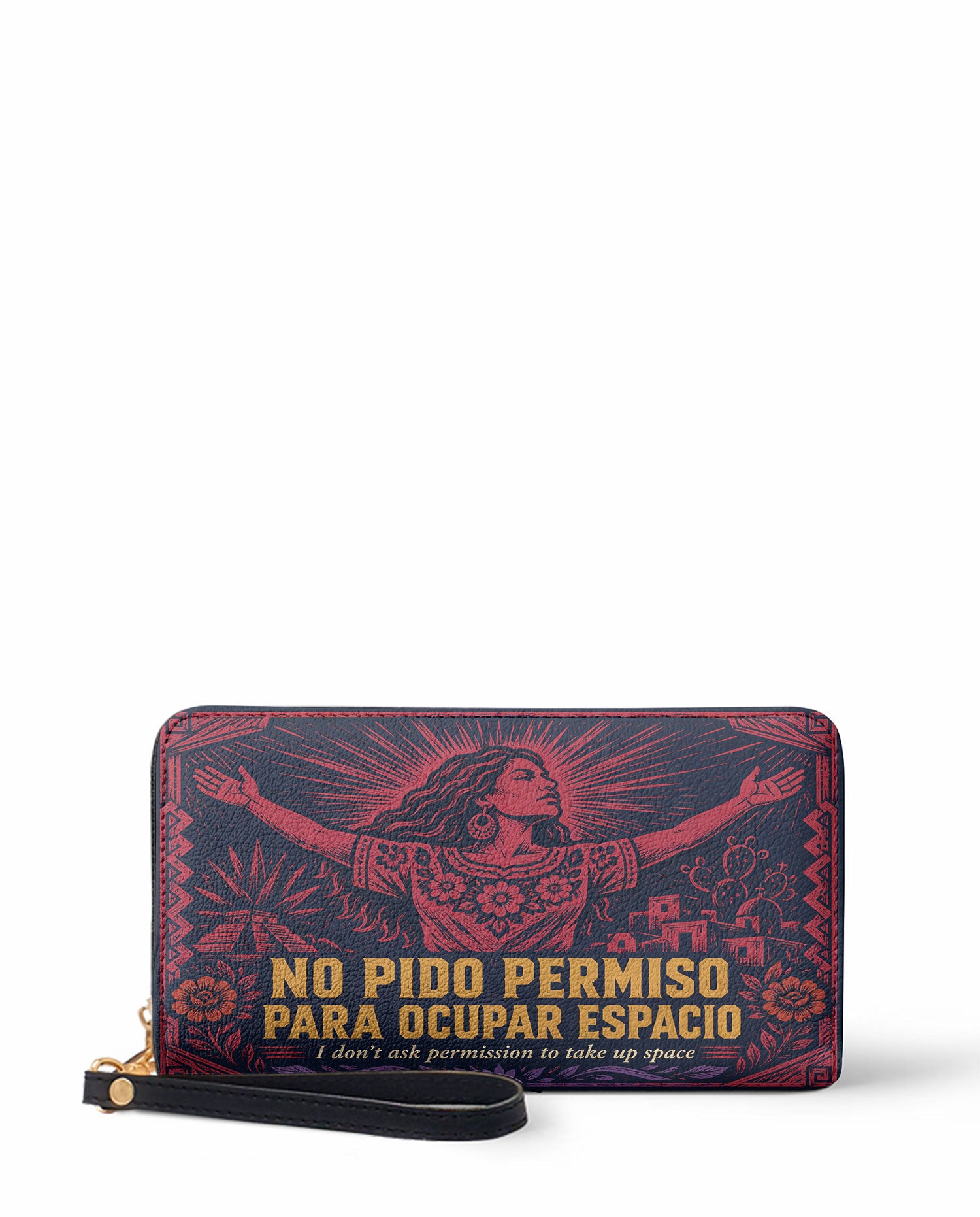 "No pido permiso para ocupar espacio" ver.2 Long Wallet - front view | Paleta Bags