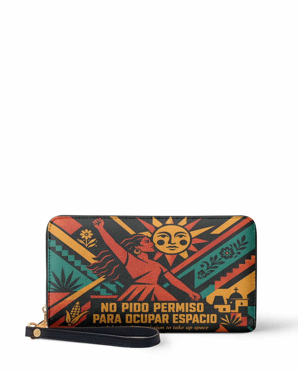 "No pido permiso para ocupar espacio" ver.1 Long Wallet - front view | Paleta Bags