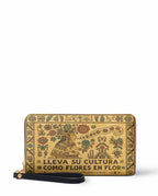 "Lleva su cultura como flores en flor" ver.5 Long Wallet - front view | Paleta Bags