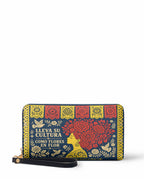 "Lleva su cultura como flores en flor" ver.2 Long Wallet - front view | Paleta Bags