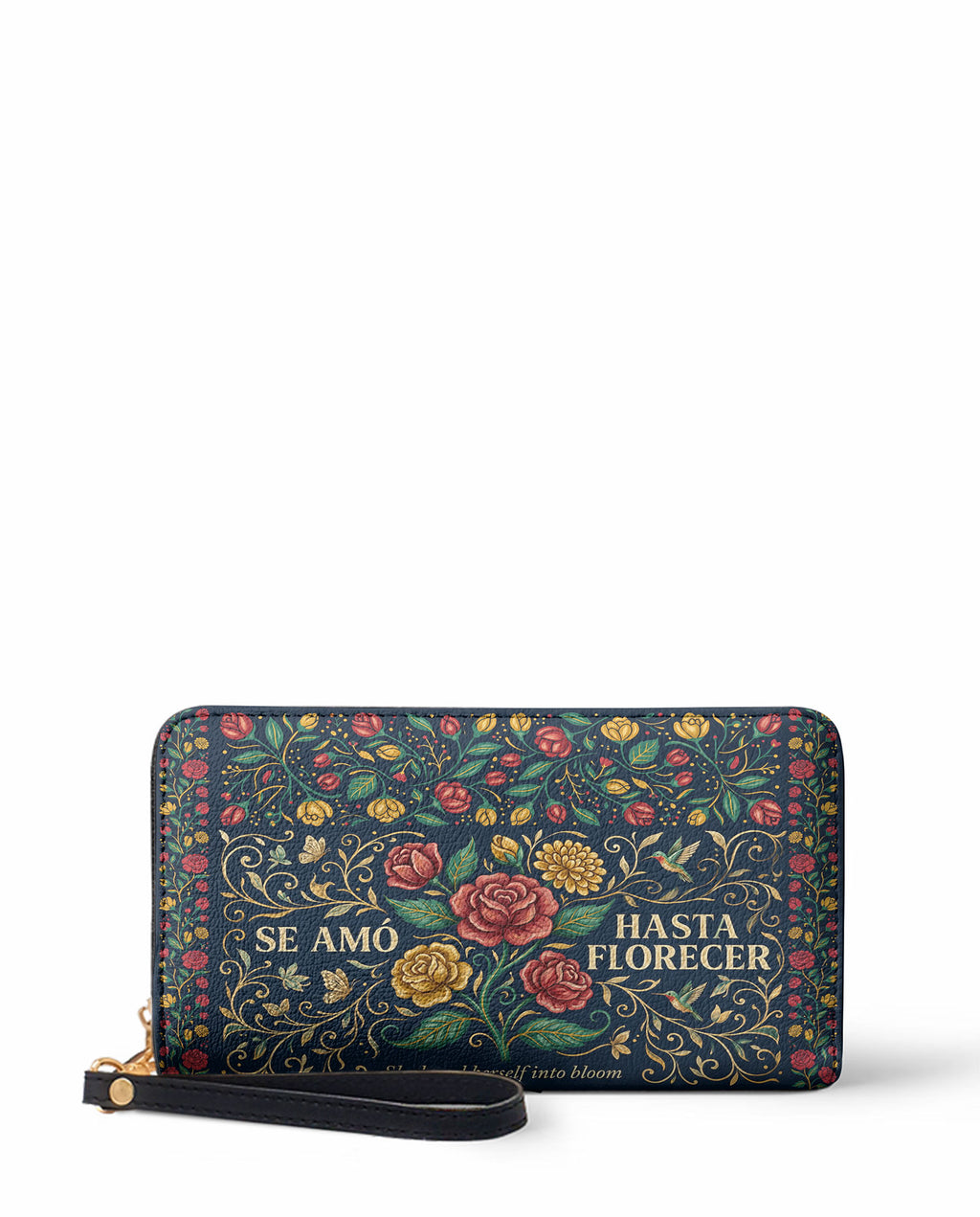 "Se amó hasta florecer" ver.6 Long Wallet - front view | Paleta Bags