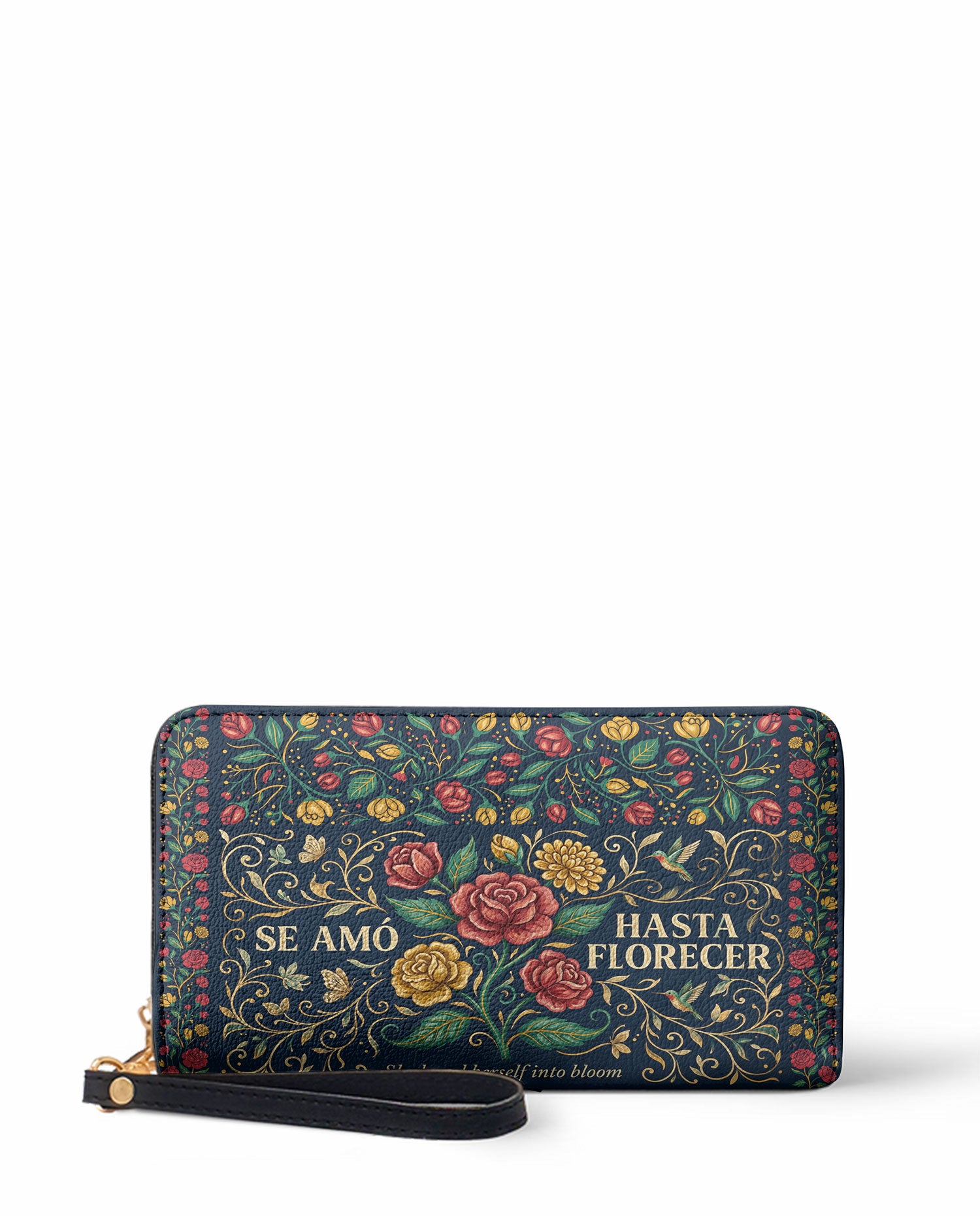 "Se amó hasta florecer" ver.6 Long Wallet - front view | Paleta Bags